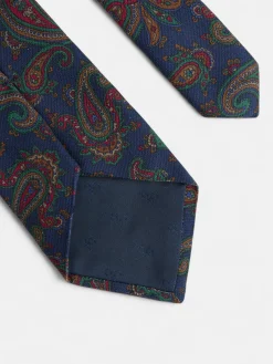 Corbata estampada pasley azul marino