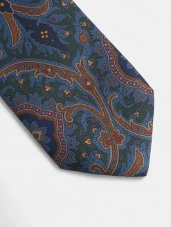 Corbata estampado acanto verde