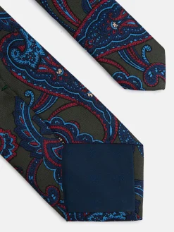 Corbata estampado cachemir verde