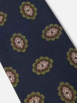 Corbata medallon azul marino