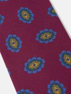 Corbata medallon burdeos