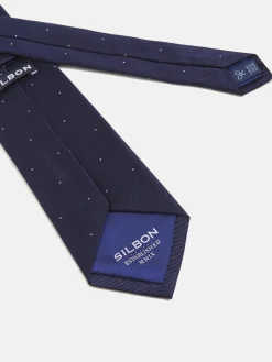 Corbata micropunto marino blanco