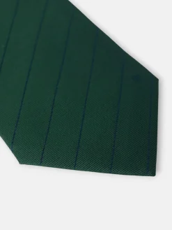 Corbata mini rayas raqueta verde