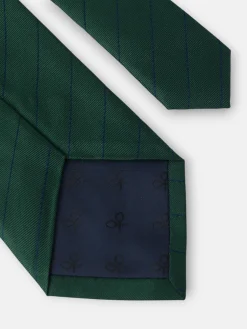 Corbata mini rayas raqueta verde