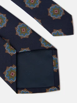 Corbata motivo ankara azul marino