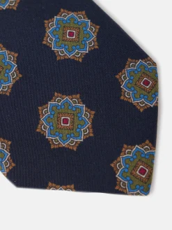 Corbata motivo ankara azul marino