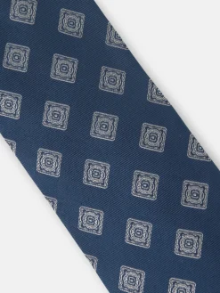 Corbata motivo azulejo azul marino