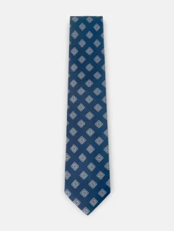 Corbata motivo azulejo azul marino