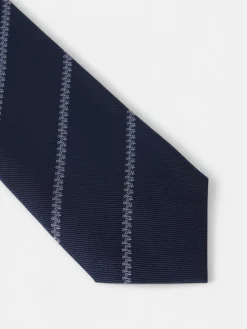 Corbata motivo franja raquetas azul marino