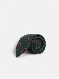 Corbata motivo irregular geometrico verde