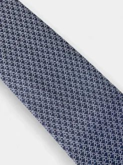 Corbata motivo multiraquetas azul marino