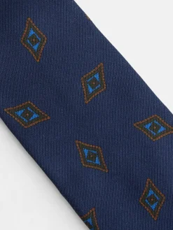 Corbata motivo rombo azul marino
