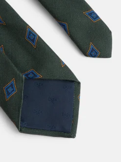 Corbata motivo rombo verde
