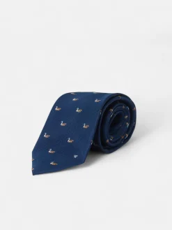 Corbata motivos duck raqueta azul marino