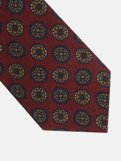 Corbata motivos ingleses burdeos