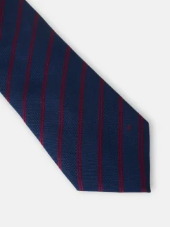 Corbata raya doble raqueta burdeos