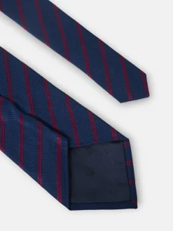 Corbata raya doble raqueta burdeos