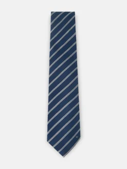 Corbata raya doble raqueta azul marino