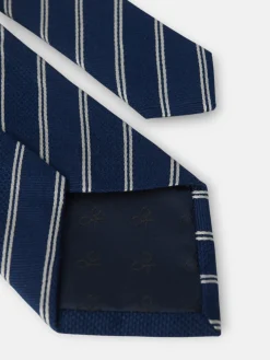 Corbata raya doble raqueta azul marino
