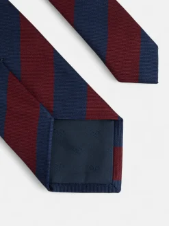 Corbata rayas marino burdeos