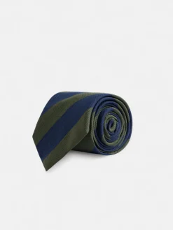 Corbata rayas marino verde
