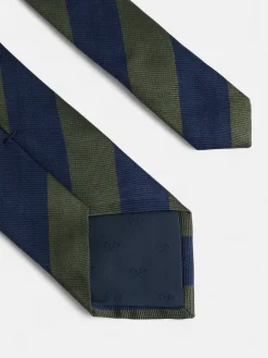 Corbata rayas marino verde
