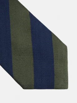 Corbata rayas marino verde