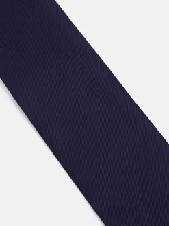 Corbata silbon lisa azul marino