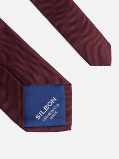 Corbata silbon lisa burdeos