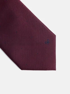 Corbata silbon lunares burdeos