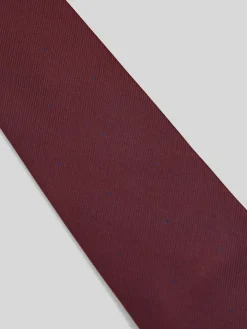 Corbata silbon lunares burdeos