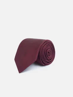 Corbata silbon mini puntos burdeos
