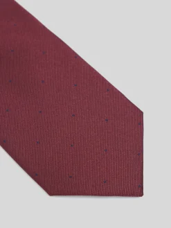 Corbata silbon mini puntos burdeos
