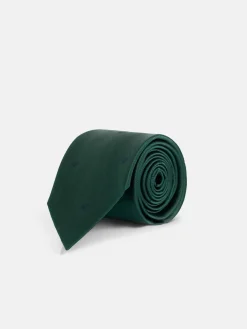 Corbata silbon motivos raquetas verde