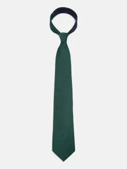 Corbata silbon motivos raquetas verde
