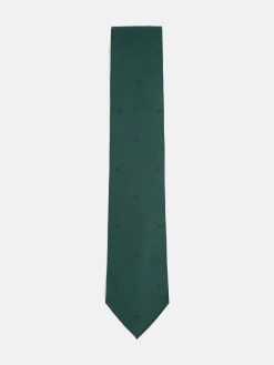 Corbata silbon motivos raquetas verde