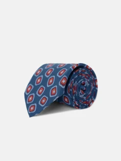 Corbata silk motivo azul