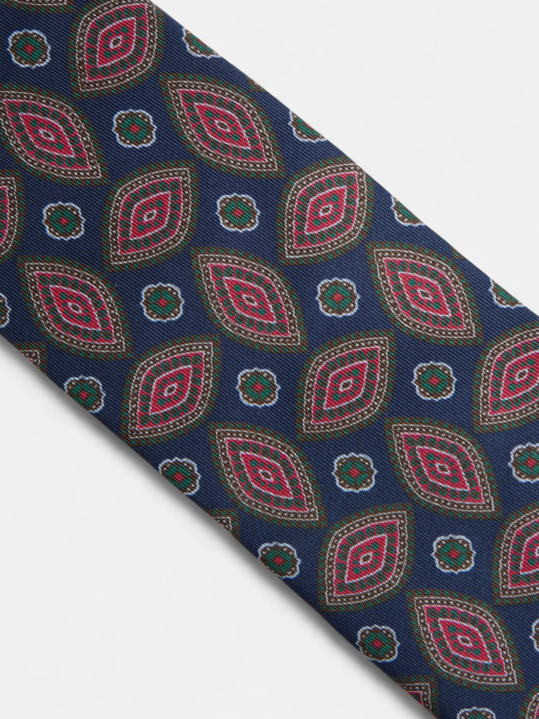 Corbata vintage motivo ovalado azul marino