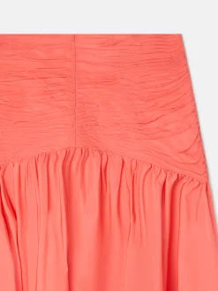 Falda CaprileXSilbon tafeta coral