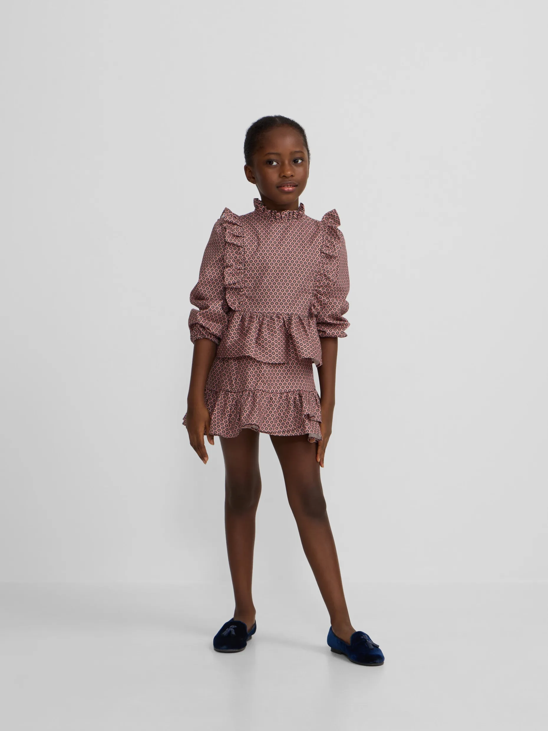 Falda girl estampado etnico rosa