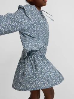 Falda girl estampado flores azul claro