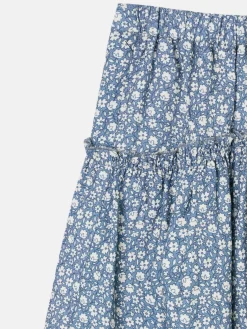 Falda girl estampado flores azul claro