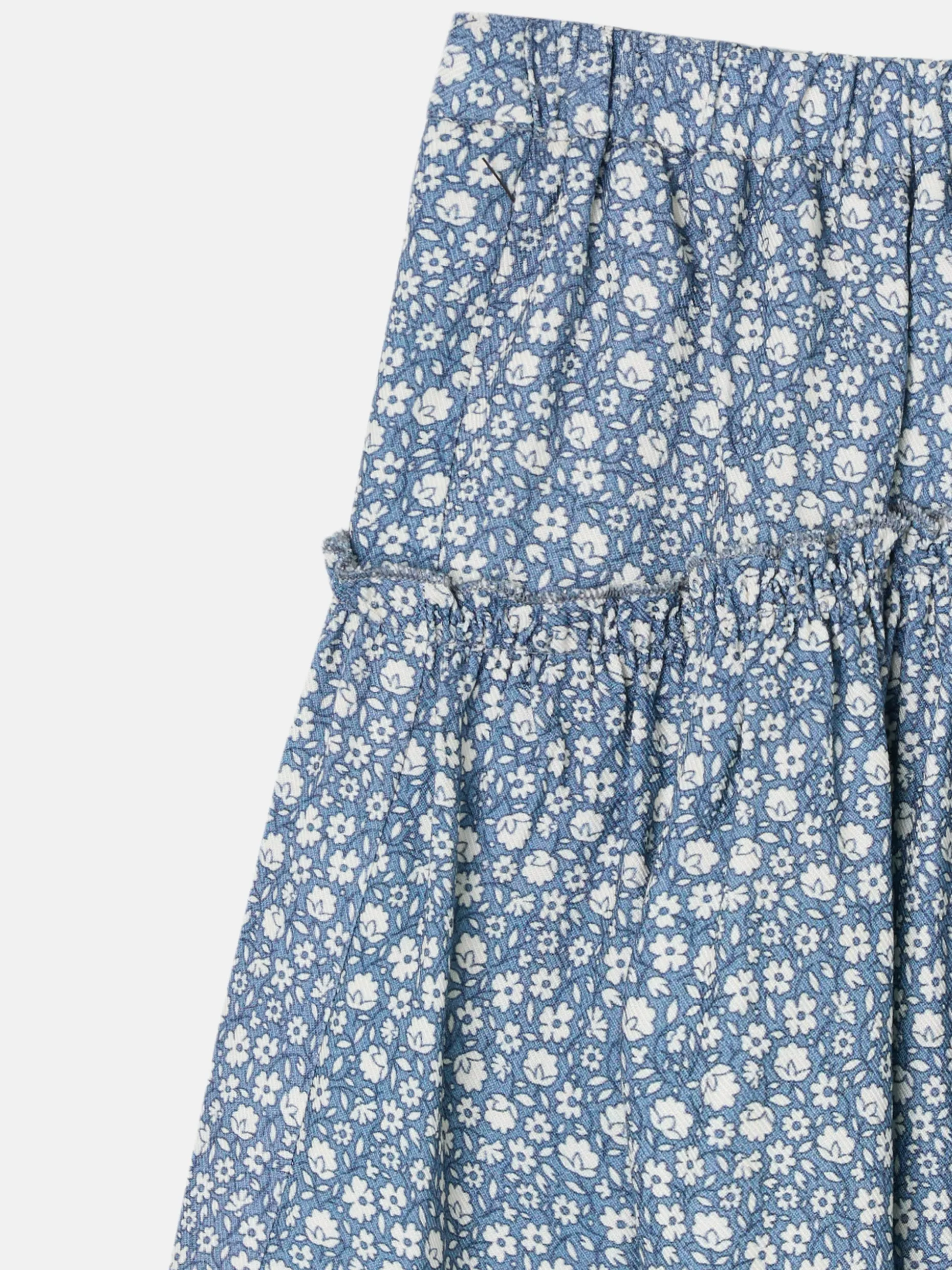 Falda girl estampado flores azul claro