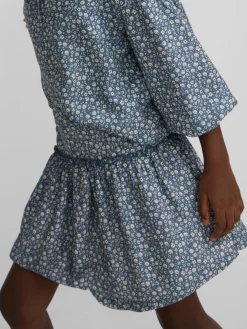 Falda girl estampado flores azul claro