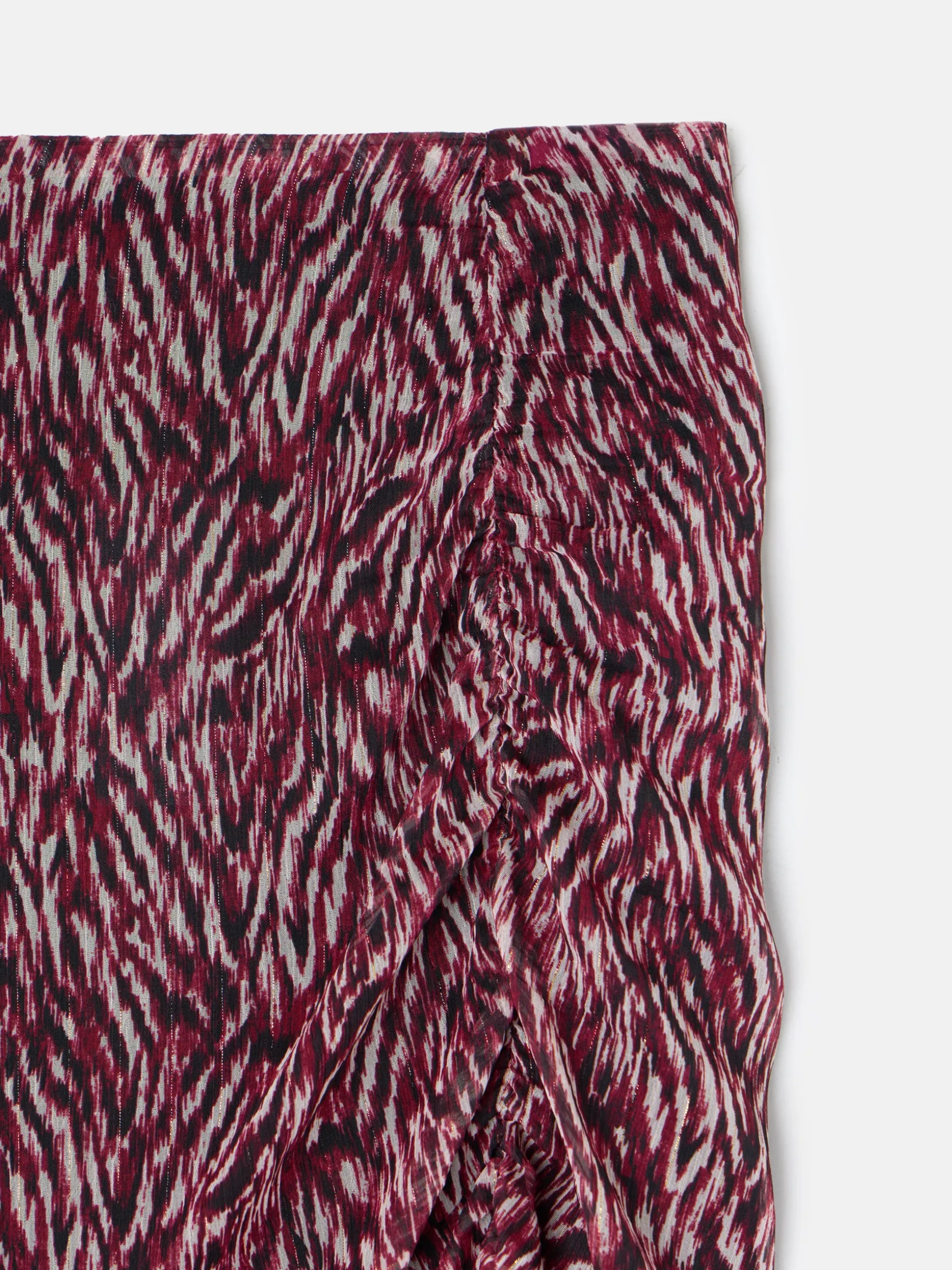 Falda midi estampado animal print burdeos