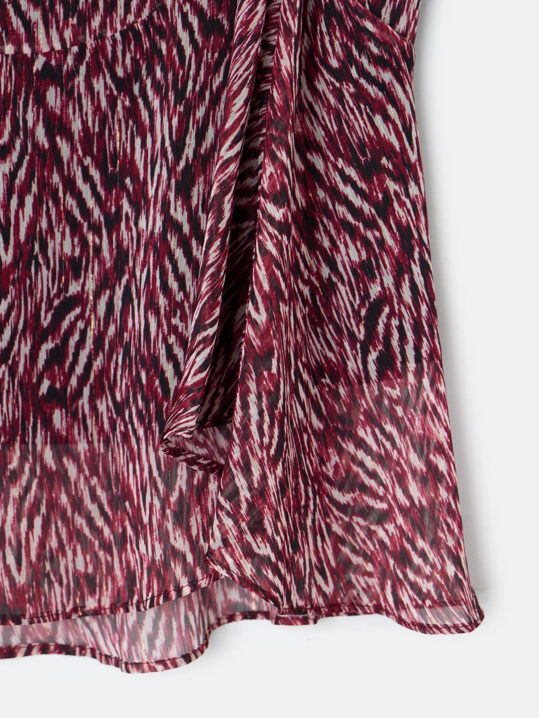Falda midi estampado animal print burdeos