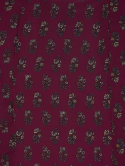 Falda midi estampado motivos burdeos