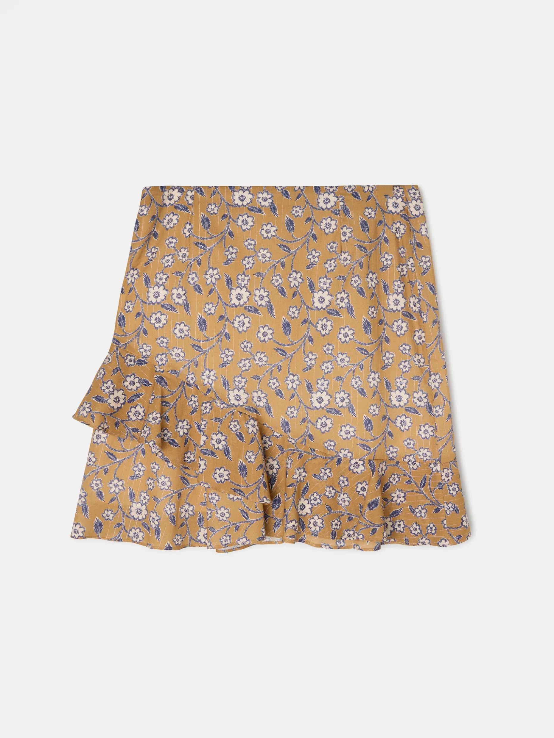 Falda mini estampado flores camel