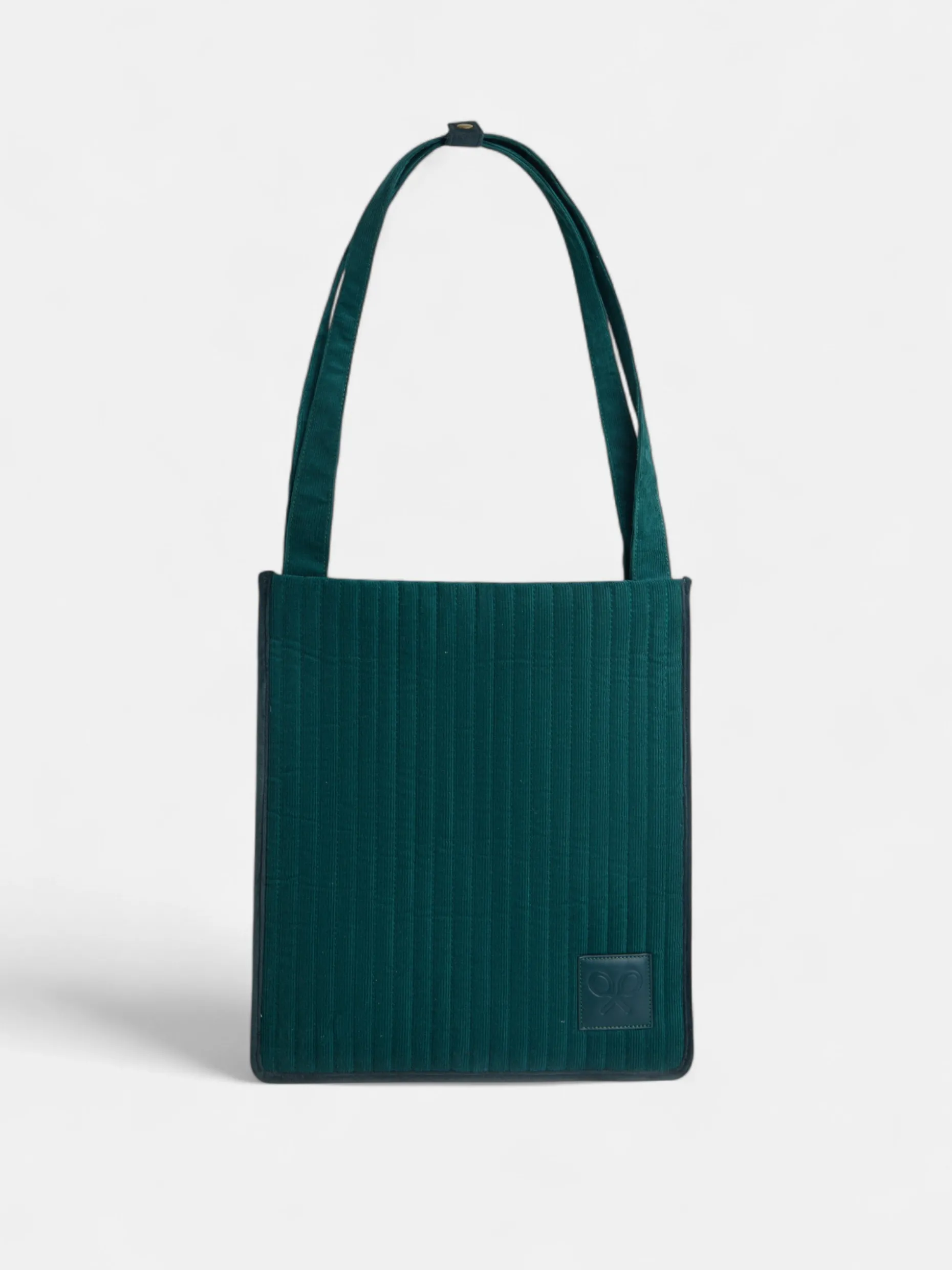 Funda portatil acolchada pana verde