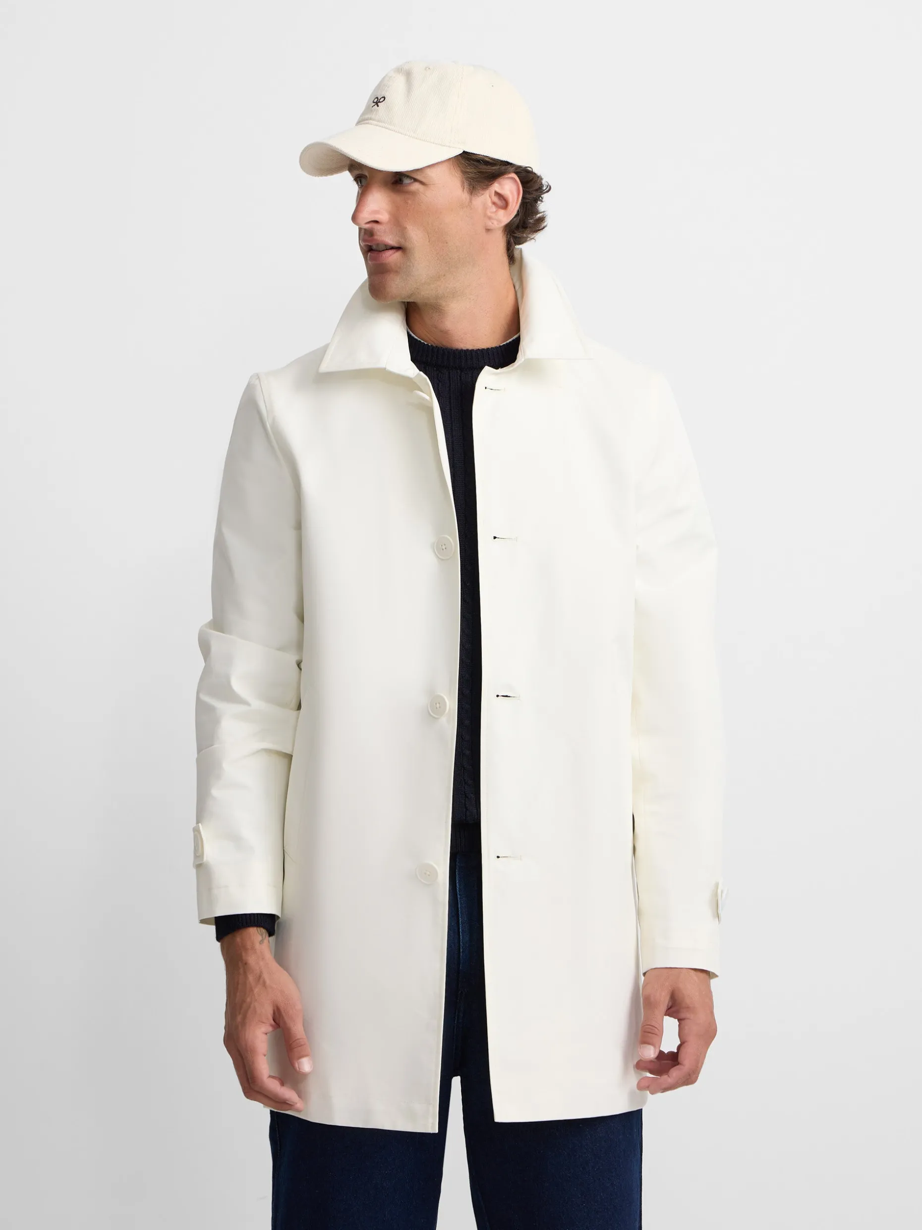 Gabardina corta beige